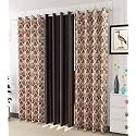 Impression Hut Polyester Tree Printed Curtains for Door (Set of 3 Pcs, Brown, 4 Feet x 8 Feet)