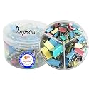 IMPRINT Pastel Multi-Coloured Mix Sizes Binder Clips for Notes, Letters, Papers, Binder Clamps in Office, Home, School (50 Pcs Jar) 3 Sizes 25 mm 6 Pc, 19 mm 14 Pc, 15 mm 30 Pc