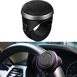 car steering wheel spinner knob for all vehicles drivingturning helper  360 smooth rotation booster handle control  anti-slip silicone surface