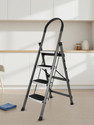 Impulse by Plantex High-Grade Heavy Steel Folding 4-Step Ladder for Home - 4 Wide Anti-Skid Steps Steel Ladder (With Platform)