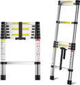 Impulse by Plantex Ladder for Home (3.2 m/10.5 Feet) Stainless Steel Telescopic Ladder (EN131) Steel Ladder