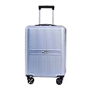 Impulse Urban Polycarbonate (PC) Trolley Bag for Travel Medium Cabin Check in, Luggage Bag Travel Hard Case with 8 Wheels 360 Degree Wheeling System (Silver, Medium)