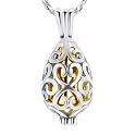 Imrsanl Cremation Jewelry for Ashes - Lotus Flower Ashes Pendant Necklace with Mini Keepsake Urn Memorial Ash Jewelry