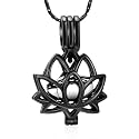 Imrsanl Cremation Jewelry for Ashes - Lotus Flower Ashes Pendant Necklace with Mini Keepsake Urn Memorial Ash Jewelry