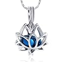Imrsanl Cremation Jewelry for Ashes - Lotus Flower Ashes Pendant Necklace with Mini Keepsake Urn Memorial Ash Jewelry