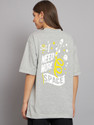 IMSA MODA Printed Women Round Neck Grey T-Shirt