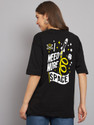IMSA MODA Printed Women Round Neck Black T-Shirt