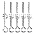 IMScrews 10-Pack Stainless Steel Heavy Duty Screw Eyes, #18 x 3-1/4 Inch, Lag Eyebolt for Hanging, Rust-Resistant Long Eyelet Screws, Ideal for Indoor and Outdoor Use