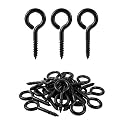 IMSCREWS #10 x 1-3/4 Inch Screw Eyes, 10 Pcs, 304 Stainless Steel with Semi-Gloss Black Electrophoretic Finish, Eye Hooks for Indoor &amp; Outdoor Decorative Hanging