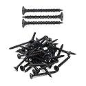 IMScrews 100pcs #6 x 1-3/4" Flat Head Phillips Drywall Screws Fine Thread Sharp Point Wood Screw, Carbon Steel 1022A, Black Phosphate
