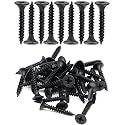 IMScrews 100pcs #6 x 1 Flat Head Phillips Drywall Screws Fine Thread Sharp Point Wood Screw, Carbon Steel 1022A, Black Phosphate