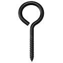 IMSCREWS 2-1/2 Inch Black Eye Hooks (20 Pack), 304 Stainless Steel Screw Eyes, Heavy Duty Rust Resistant Eye Screws for Outdoor Wood, String Lights, Wire Anchoring, Lag Thread Eye Bolts