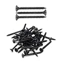 IMScrews 200pcs #6 x 1-3/4" Flat Head Phillips Drywall Screws Fine Thread Sharp Point Wood Screw, Carbon Steel 1022A, Black Phosphate