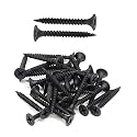 IMScrews 200pcs #6 x 1-3/8" Flat Head Phillips Drywall Screws Fine Thread Sharp Point Wood Screw, Carbon Steel 1022A, Black Phosphate