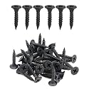 IMScrews 200pcs #6 x 3/4" Flat Head Phillips Drywall Screws Fine Thread Sharp Point Wood Screw, Carbon Steel 1022A, Black Phosphate