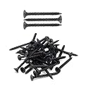 IMScrews 200pcs #6x1-1/2" Flat Head Phillips Drywall Screws Fine Thread Sharp Point Wood Screw, Carbon Steel 1022A, Black Phosphate