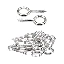 IMScrews 50Pcs #10 x 1-3/4" (1.75 Inch) Screw Eyes Eyelet Screws Lag Eyebolt Heavy Duty Hook for Wood 304 Stainless Steel