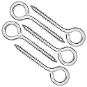 IMScrews 5pcs #18 x 3-1/4 Inch Screw Eyes Small Eyelet Screws Lag Eyebolt 18-8(304) Stainless Steel Heavy Duty Hook