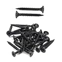 IMSCREWS Black #6 x 1-1/4 Inch Drywall Screws, Flat Head Phillips Wood Screws 100pcs, Sheetrock Screws with Fine Thread Phosphate, Self Tapping Screws for Metal, Drywall, Wooden, Outdoor and Indoor