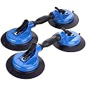 IMT Heavy Duty Vacuum Suction Cup Lifter - 330lb Lift for Glass, Stone & Appliances, Dual Swivel Pads with Ergonomic Grip for Flat & Curved Surfaces