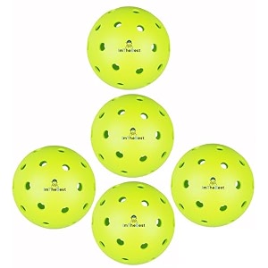 imthebest pickleball balls 40 holes pickle balls pack of 5 pieces for outdoor indoor sports play high bounce durable pickleballs for all types paddles gifts for pickleball lovers