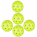 ImTheBest Pickleball Balls, 40 Holes Pickle Balls Pack of 5 Pieces for Outdoor Indoor Sports Play, High Bounce Durable Pickleballs for All Types Paddles, Gifts for Pickleball Lovers