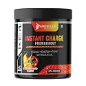 Instant Energy Pre Workout (200gm, 40 Servings, Strawberry Mango) Supplement Powder with Creatine Monohydrate, Arginine, Beta-Alanine, Electrify Muscle Pump, for Men, Women