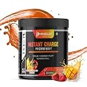 Instant Energy Pre Workout (200gm, 40 Servings, Strawberry Mango) Supplement Powder with Creatine Monohydrate, Arginine, Beta-Alanine, Electrify Muscle Pump, for Men, Women