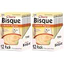 INABA Churu Bisque for Cats, Creamy Lickable Purée Side Dish with Vitamin E, 1.4 Ounces per Pouch, 12 Pouches, Chicken Recipe (Pack of 2)