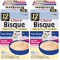 INABA Churu Bisque for Cats, Creamy Lickable Purée Side Dish with Vitamin E, 1.4 Ounces per Pouch, Pouches, Tuna Variety, 1 Count (Pack of 24)