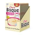 INABA Churu Bisque for Cats Senior 10+, Creamy Purée Side Dish Pouch, 1.4 Ounces per Pouch, 12 Pouches Total, Tuna with Salmon Recipe