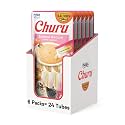 INABA Salmon Churu Cat Treats, Lickable, Squeezable Creamy Purée Cat Treat with Green Tea Extract &amp; Taurine, 0.5 Ounces Each Tube, Salmon Recipe, (Pack of 192)