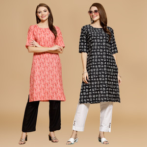 inaia ikat crepe straight kurta for women multicolor