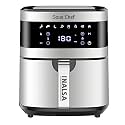 INALSA Stainless Steel Air Fryer Digital 6.5 L , 8 Preset Programs with 1650 Watt,Variable Temperature Control & Auto Shake Reminder|Free Recipe book|2 Yr Warranty(Black/Silver)-Sous Chef