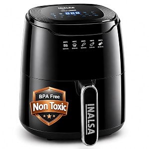 inalsa air fryer 42 ltr1400 w with air crisp technologytemperature amp timer control8 preset menu amp digital displayair fry bakeroastreheatdehydrateairfryer recipe booktasty fry digital