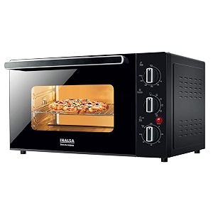 inalsa euro chef 45bkrc otg 45liters - cake baking oven toaster grill 1500w with rotisserie amp convention double glass door cool touch handle temperature amp timer selection black2 year warranty
