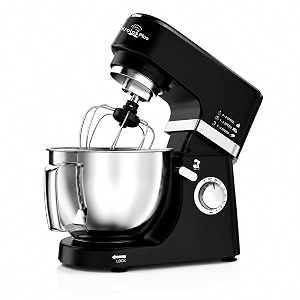 inalsa stand mixer 1200wpure copper motor53l ss bowl with splash guardmetal gears for extra durabilityaccessories includeddishwasher safebakingcake mixerkneading-kratos plus black