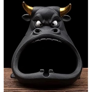 inara creation angry bull cigarette ashtray smoking for home office and bar black