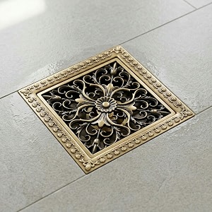 inart antique brass floor drain jali with anti-foul cockroach trap for bathroom amp kitchen  easy clean durable fits 434 pipes bronze finish antique 7 - 5 year warranty
