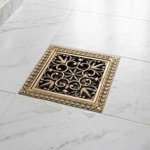 inart antique brass floor drain jali with anti-foul cockroach trap for bathroom amp kitchen  easy clean durable fits 434 pipes bronze finish antique 5 - 5 year warranty