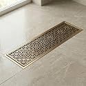 InArt Antique Brass Floor Drain Jali with Anti-Foul Cockroach Trap for Bathroom &amp; Kitchen | Easy Clean, Durable, Fits 4" Pipes, Bronze Finish (Black 1) - 5 Year Warranty