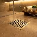 InArt Antique Brass Floor Drain Jali with Anti-Foul Cockroach Trap for Bathroom &amp; Kitchen | Easy Clean, Durable, Fits 4" Pipes, Bronze Finish (Antique 10) - 5 Year Warranty