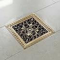InArt Antique Brass Floor Drain Jali with Anti-Foul Cockroach Trap for Bathroom &amp; Kitchen | Easy Clean, Durable, Fits 4" Pipes, Bronze Finish (Antique 7) - 5 Year Warranty