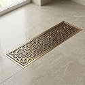 InArt Antique Brass Floor Drain Jali with Anti-Foul Cockroach Trap for Bathroom &amp; Kitchen | Easy Clean, Durable, Fits 4" Pipes, Bronze Finish (Antique 9) - 5 Year Warranty