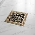 InArt Antique Brass Floor Drain Jali with Anti-Foul Cockroach Trap for Bathroom &amp; Kitchen | Easy Clean, Durable, Fits 4" Pipes, Bronze Finish (Antique 5) - 5 Year Warranty