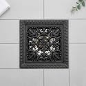 InArt Antique Brass Floor Drain Jali with Anti-Foul Cockroach Trap for Bathroom &amp; Kitchen | Easy Clean, Durable, Fits 4" Pipes, Bronze Finish (Black 2) - 5 Year Warranty