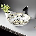 InArt Ceramic Round Modern Table Top Wash Basin Design 39 x 39 CM (Yellow)