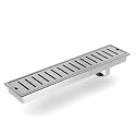 InArt Reversible Tile Insert 304 Stainless Steel Invisible Shower Drain Channel (12x4 Inches) | Waste Water Floor Drain Jali for 13mm Tile with Trap - 5 Year Warranty