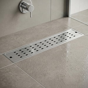 inart boxed 304 stainless steel shower drain channel 18x4 inches  outdoor amp bathroom floor drain jali  waste water drainer with side hole - 5 year warranty