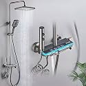 InArt Shower System with Digital Temperature Display, 11-Inch Rain Shower Head, Handheld Shower, and Wall-Mounted Fixtures Gun Grey Color